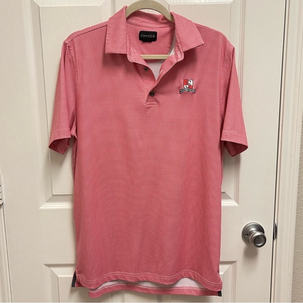 Chase54 Men’s Checkered Golf Polo. Sz Medium
